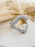 Ishhaara Undulating Diamond And White Gold Handcuff