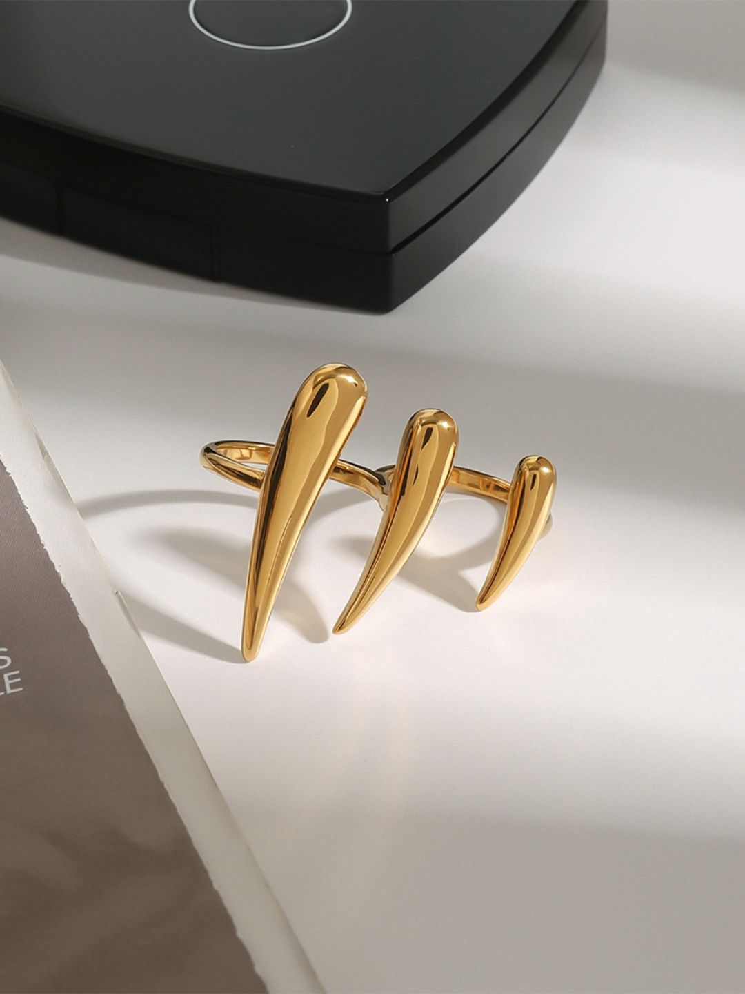 Ishhaara Unique Shaped Stainless Steel Ring