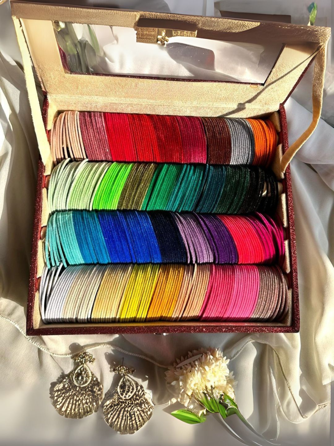 Buy Velvet Bangles Set Of 36 Online Ishhaara