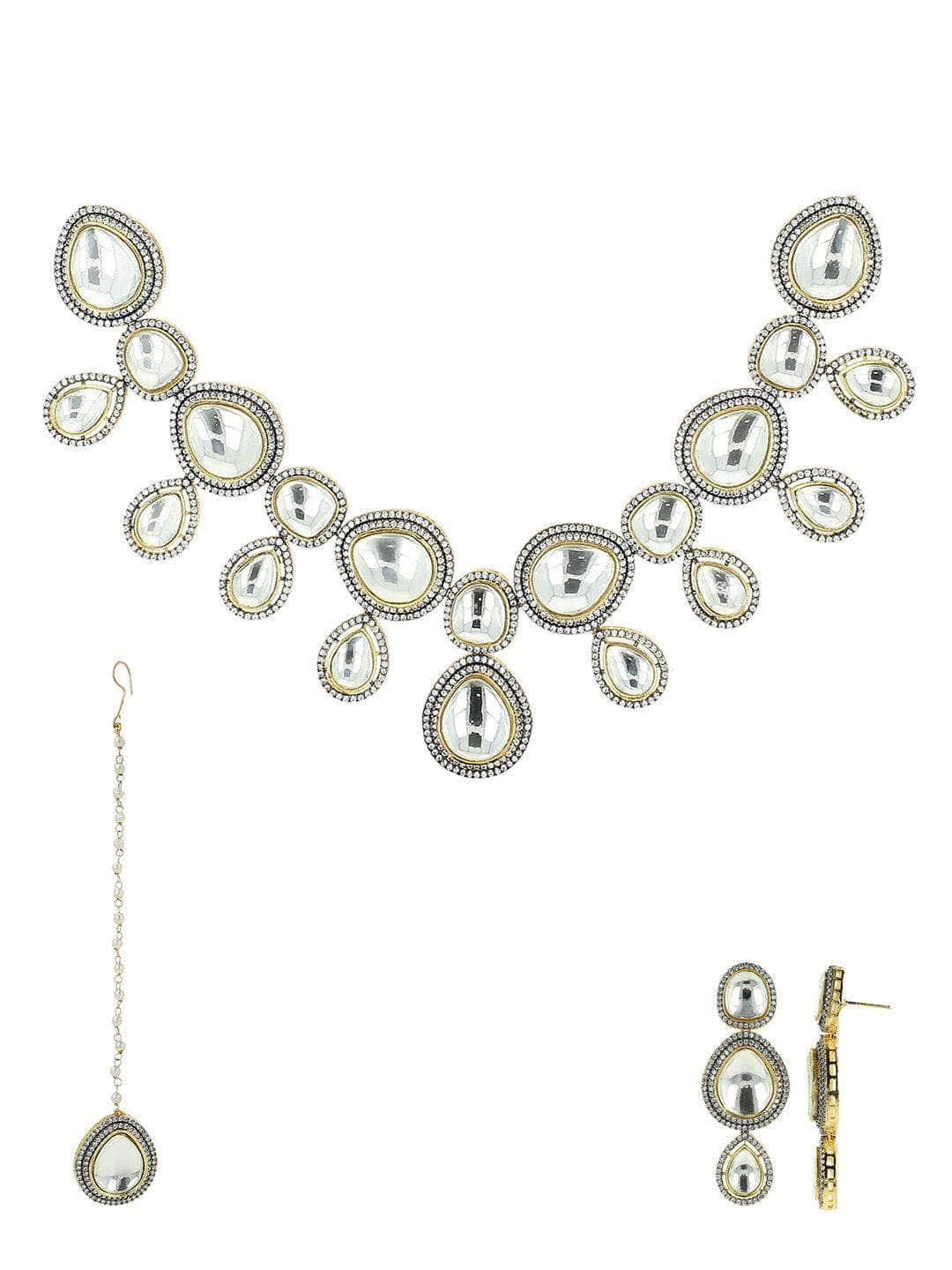Ishhaara Victorian AD polki kundan necklace set