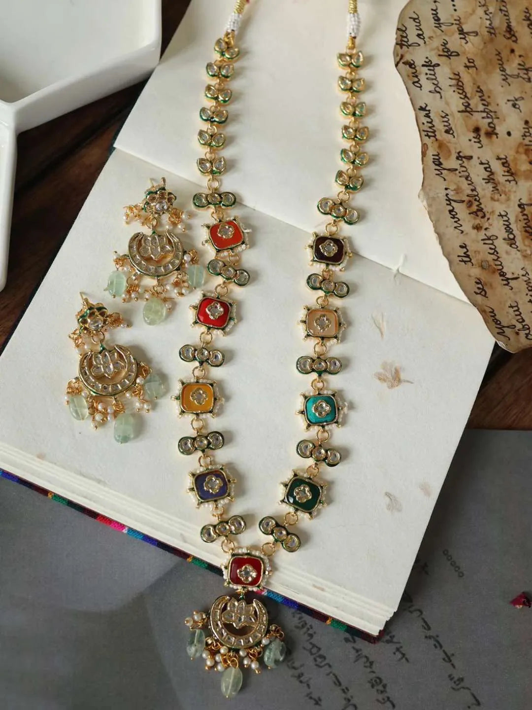 Victorian Navratna Traditional Necklace