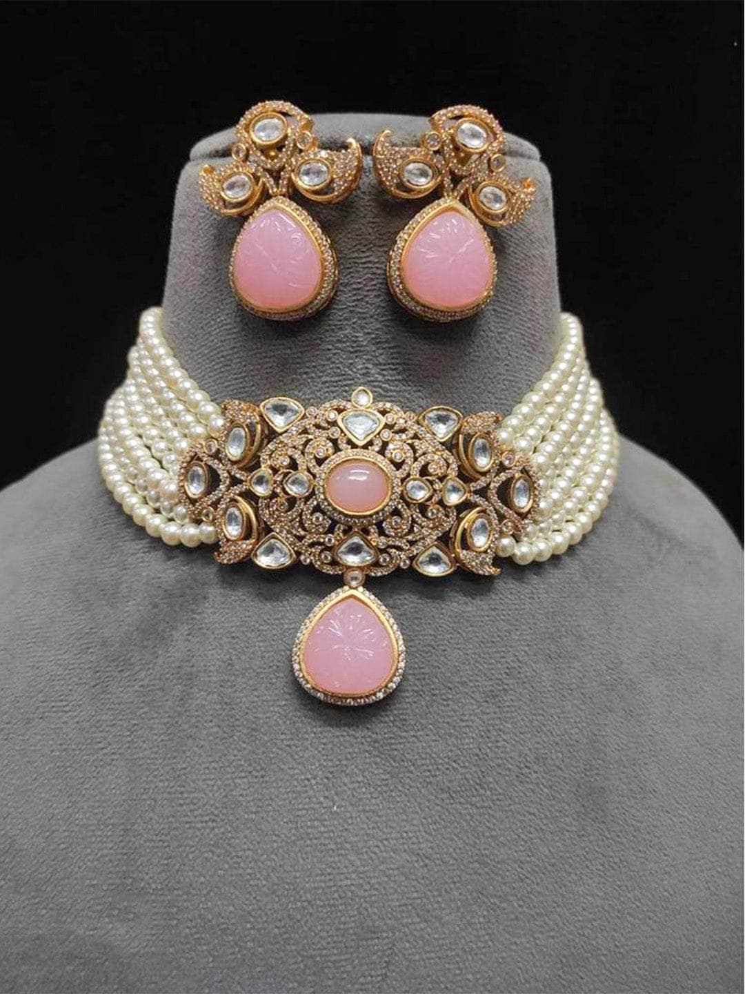 Kundan Polki Jewellery Polki Choker Set Online Tanisha Majestic