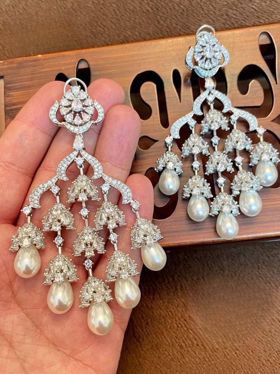 Ishhaara Victorian Zircon Diamond Big Statement Earrings