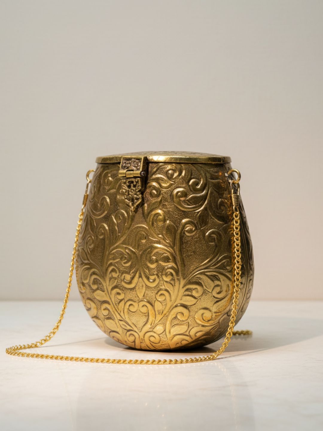 Ishhaara Vintage Brass Bucket Bag
