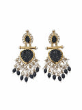 Ishhaara Violet Cutwork Chandbali Earrings