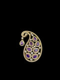 Ishhaara Violet Mango Shaped Groom Brooch