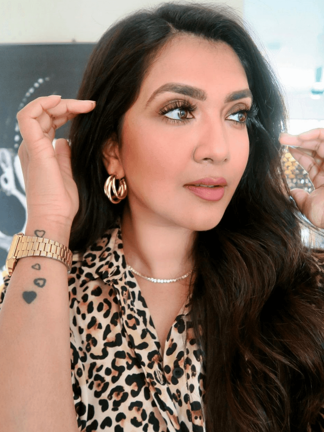 Ishhaara Vithya Visvendra In Triple Hoop Earrings Gold