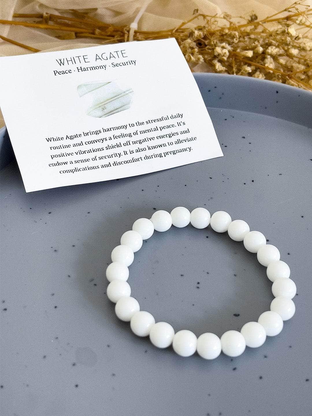 Ishhaara White Agate Stone Bracelet
