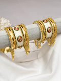 Ishhaara White Antique Kundan Studded Chooda Set