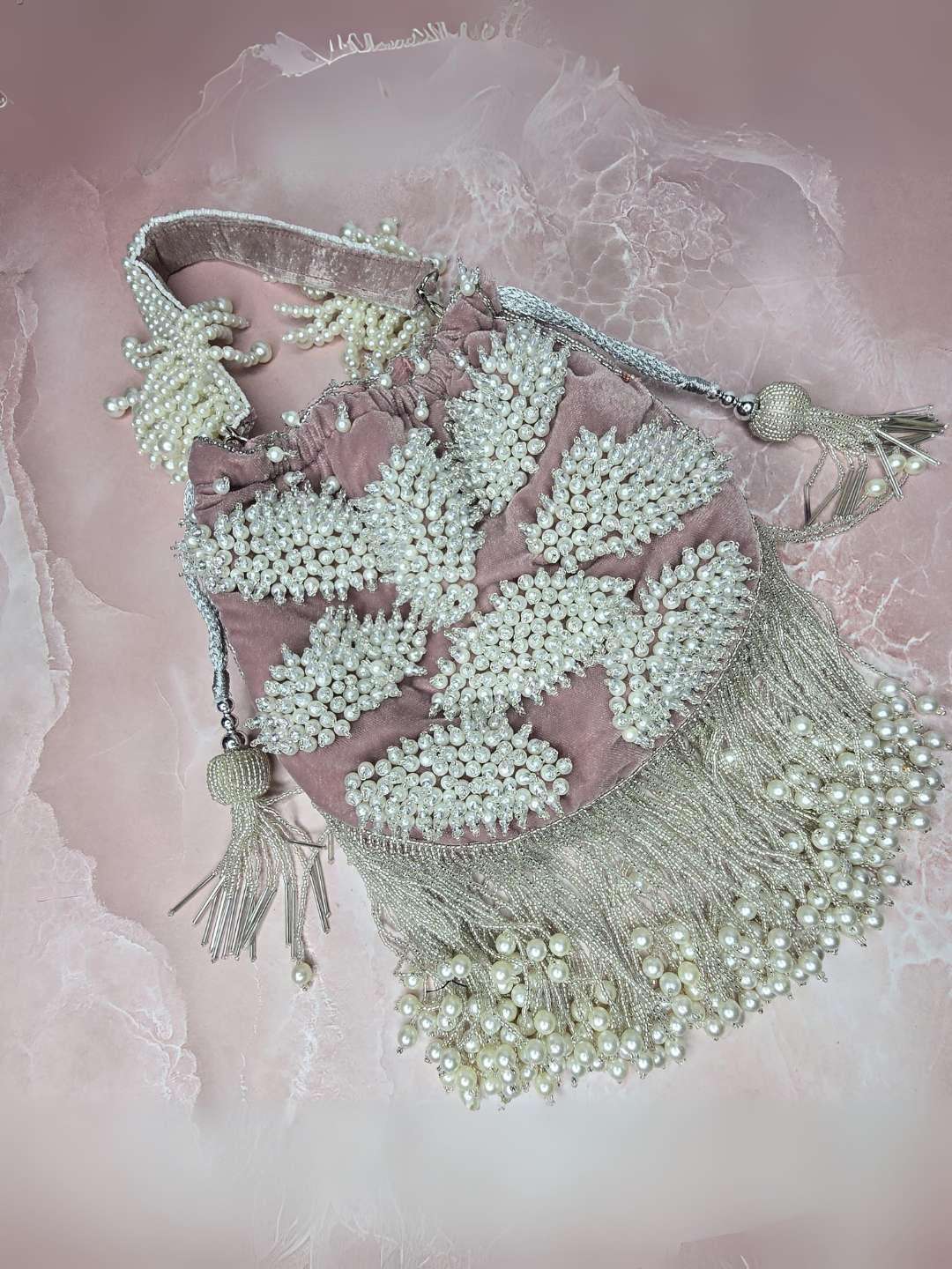 Ishhaara White Designer Potli Bag