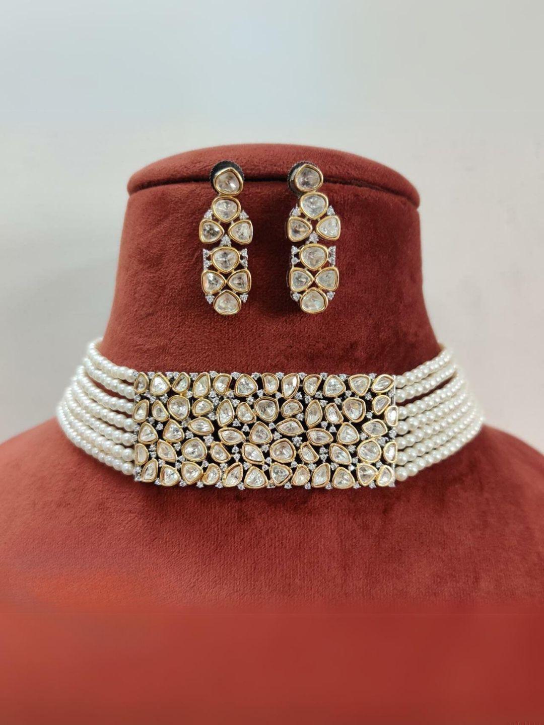 Ishhaara Gold Dual Tone Moissanite Polki Choker