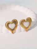 Ishhaara White Elegant Heart Shaped Earrings