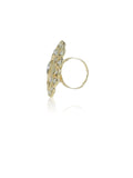 Ishhaara White Floral Motif Kundan Ring