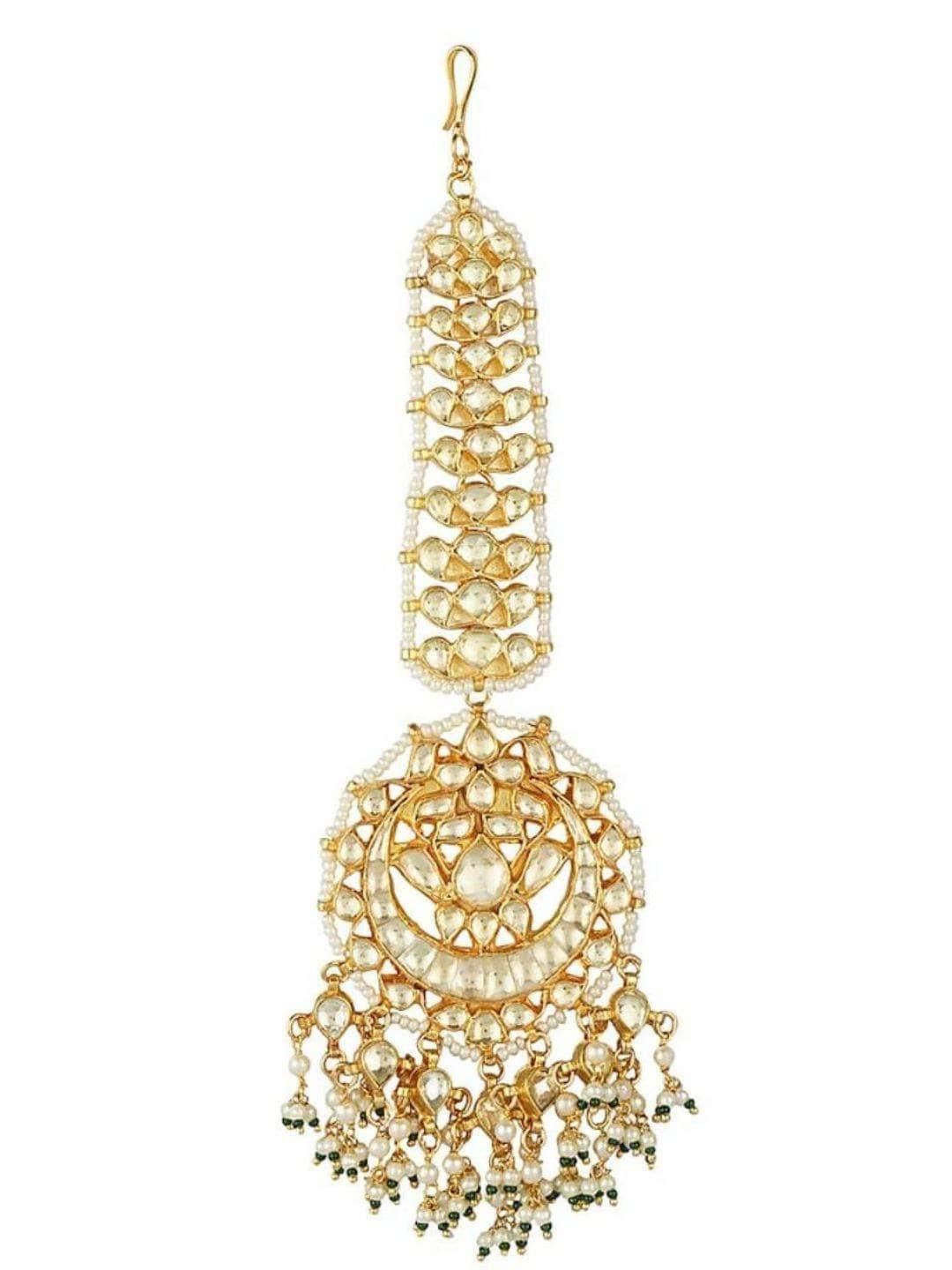 Ishhaara Gold Plated Pearl Drop Maangtikka