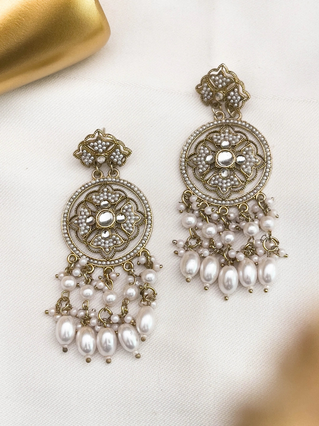 Ishhaara White Gold Plated Traditional Handcrafted Earrings