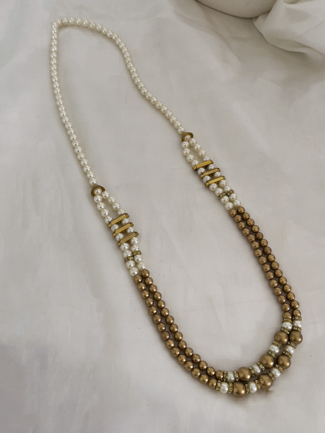 Buy White Golden Beads Traditional Groom Necklace Online Ishhaara