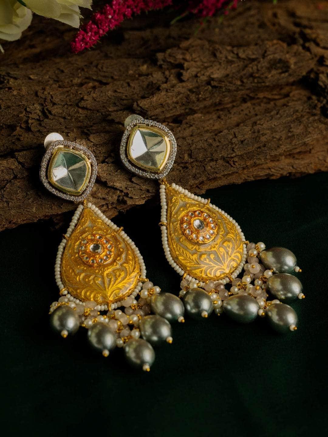 Ishhaara Hand Painted Meenakari Monalisa Beeds Earring