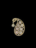 Ishhaara White Mango Shaped Groom Brooch