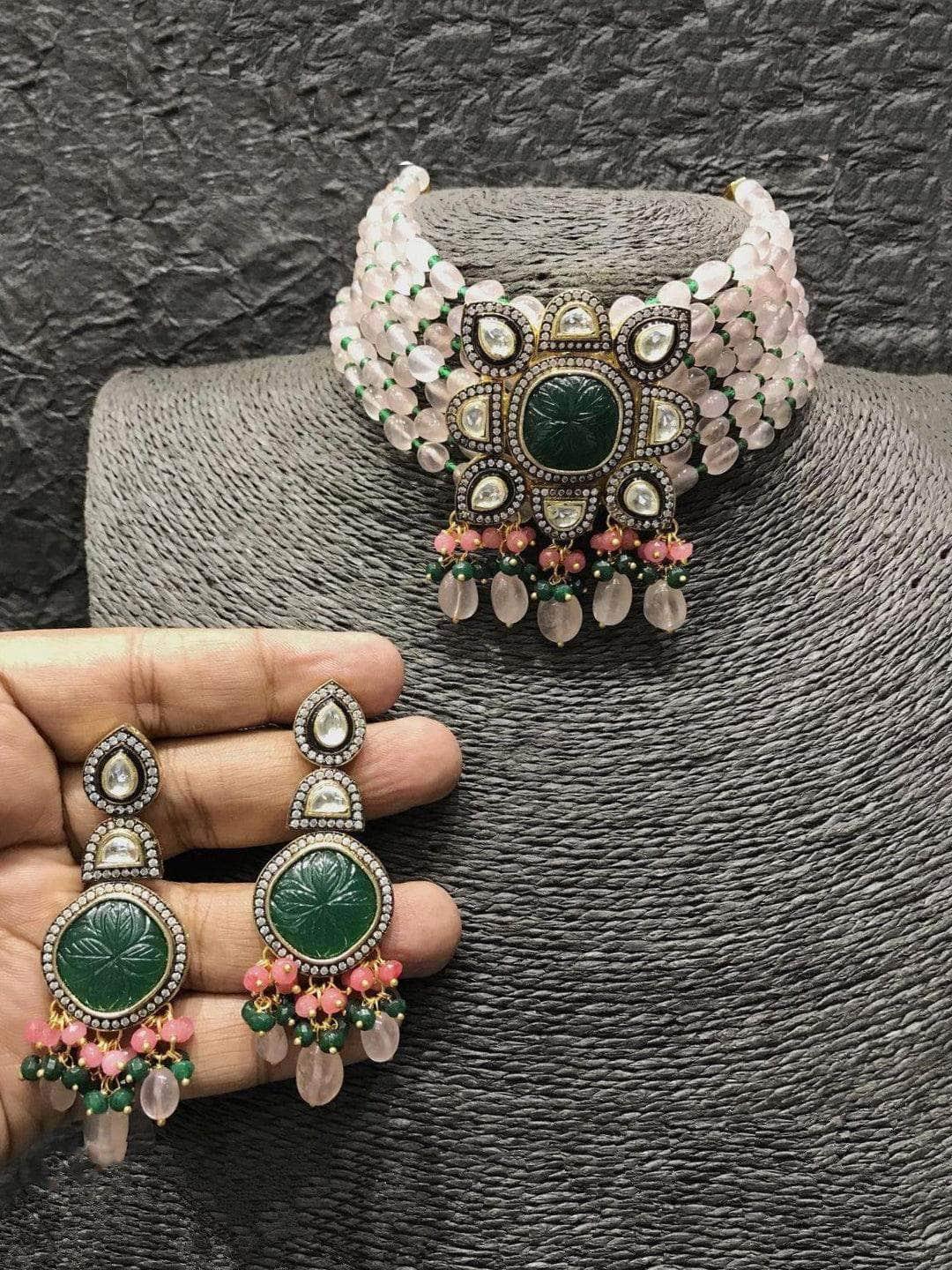 Ishhaara Masoom Minawala In Square Pendant Beads Necklace