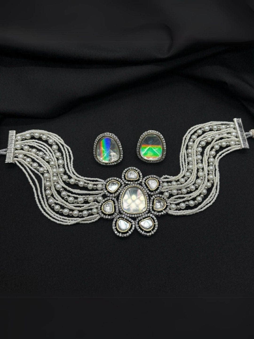 Ishhaara Pearl Beaded Kundan Choker Set