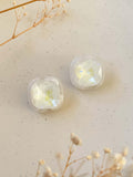 Ishhaara White Pearl Square Earrings