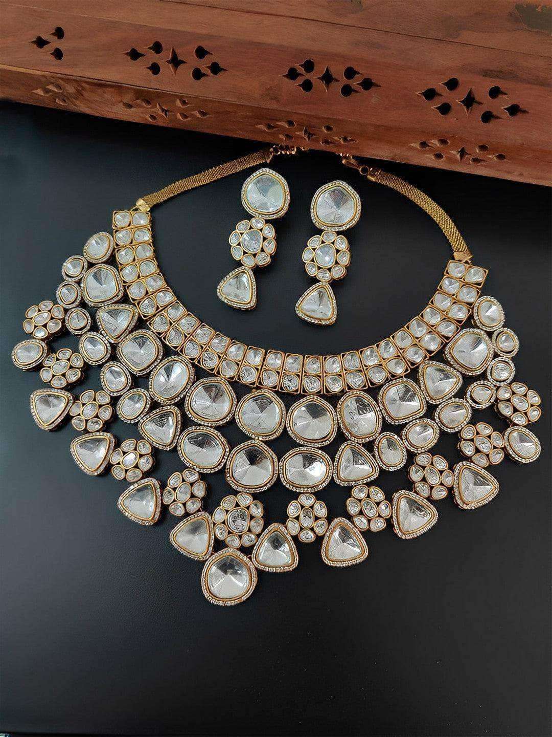 Buy White Polki Kundan Choker Set Online Ishhaara
