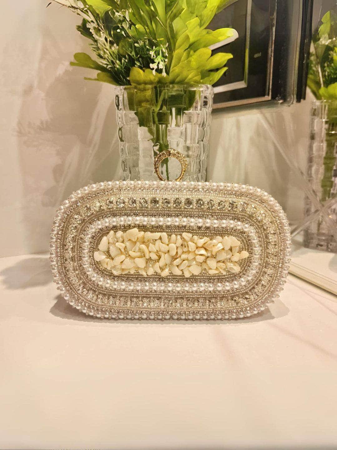 Ishhaara Royal Pearl Beaded Clutch