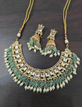 Ishhaara Stone Studded Pearl Choker Necklace