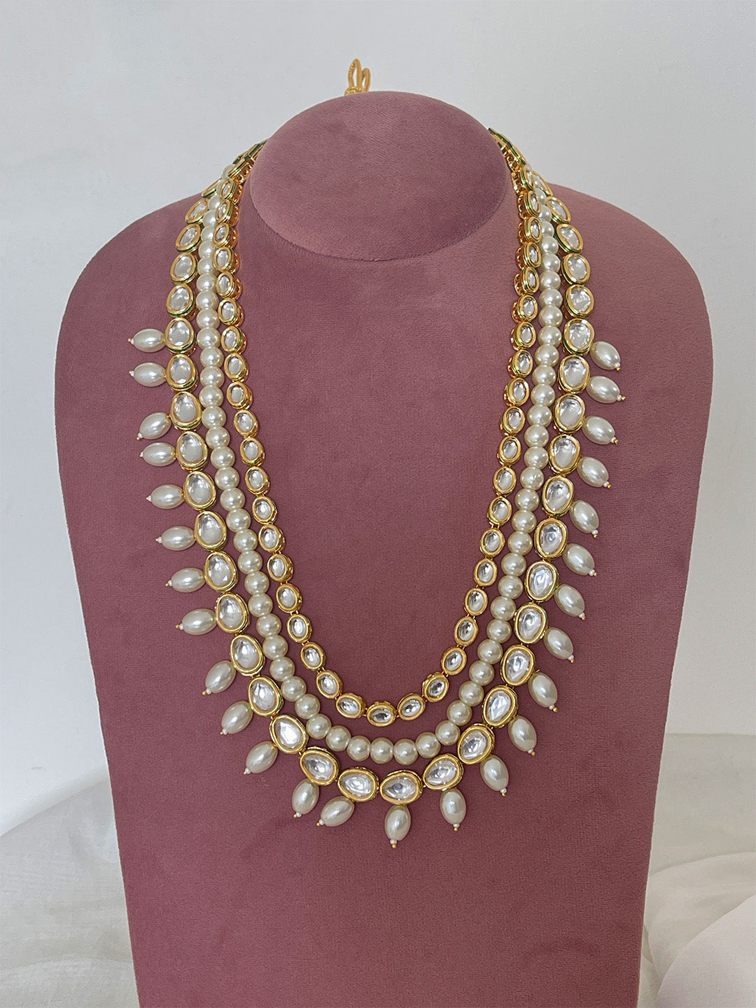 Ishhaara White Stunning Kundan Long Necklace
