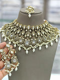 Ishhaara White Victorian Polish With Ad Stones Bridal Choker