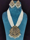 Ishhaara Victorian Style Long Temple Pendant Necklace Set