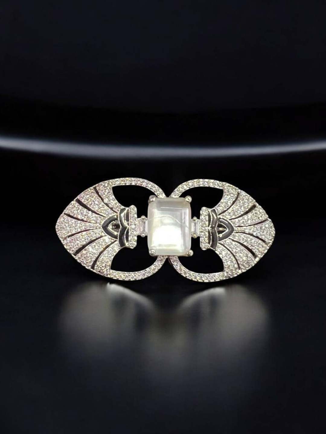 Ishhaara White Vintage Groom Brooch