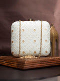 Ishhaara Womens Chicken Kari Embroidered Box Clutch