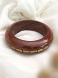 Ishhaara Wooden Bangle With Gold Metal Detailing