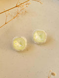Ishhaara Yellow Pearl Square Earrings