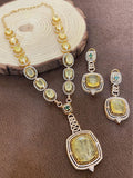 Ishhaara Yellow Semi Precious Stone Studded Long Necklace