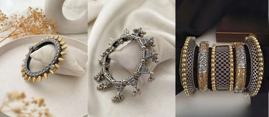 Oxidised Handcuffs Celebrity Jewellery