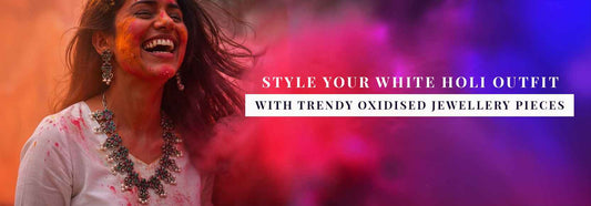 White Holi Outfit With Trendy Oxidised Jewellery Pieces