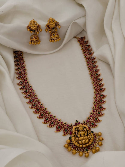 Antique Lakshmi Pendant Studded Manga Haram