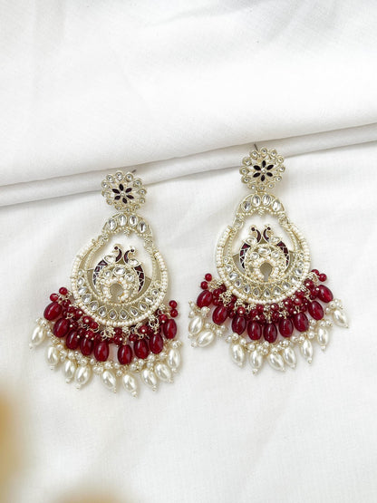 Kundan Chandbalis with Beadwork