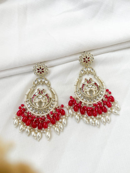 Kundan Chandbalis with Beadwork
