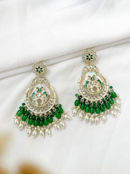 Kundan Chandbalis with Beadwork