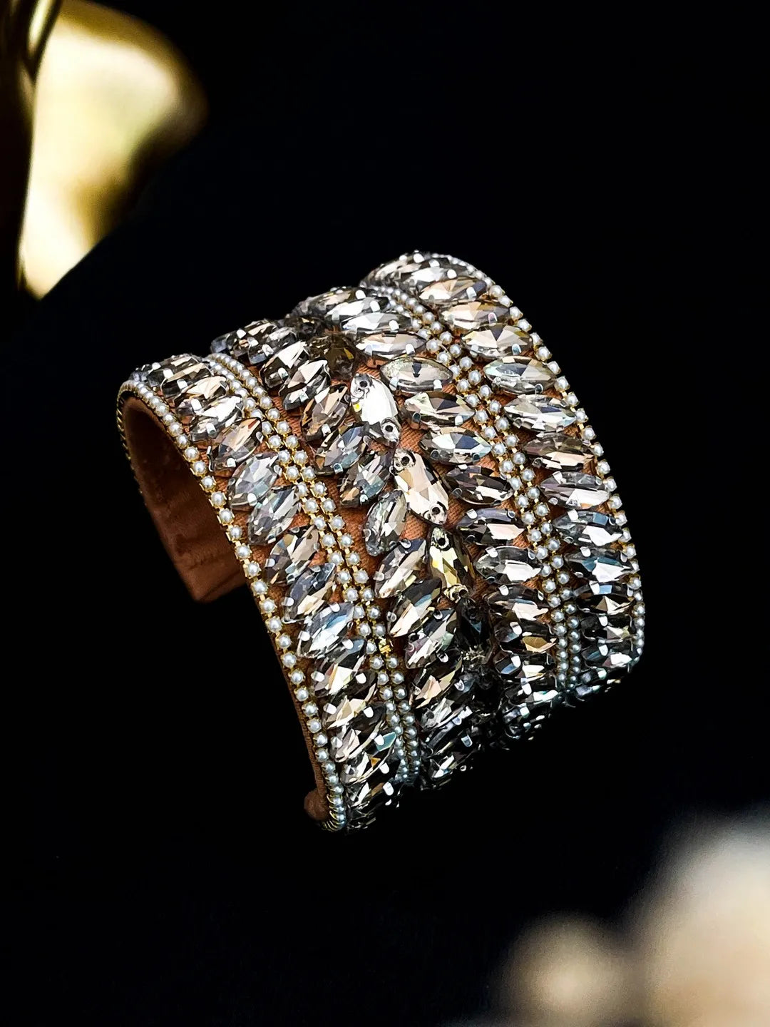 Premium Rhinestone Studded Hand Cuff
