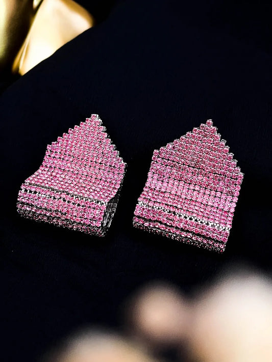 Rhinestone Studded Glam Earrings
