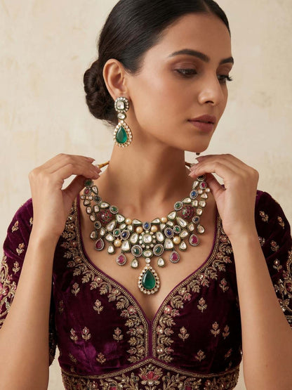 Royal Mosaic Gemstone Necklace Set