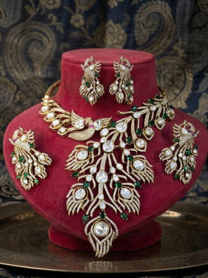 Designer Peacock Shaped Statement Necklace