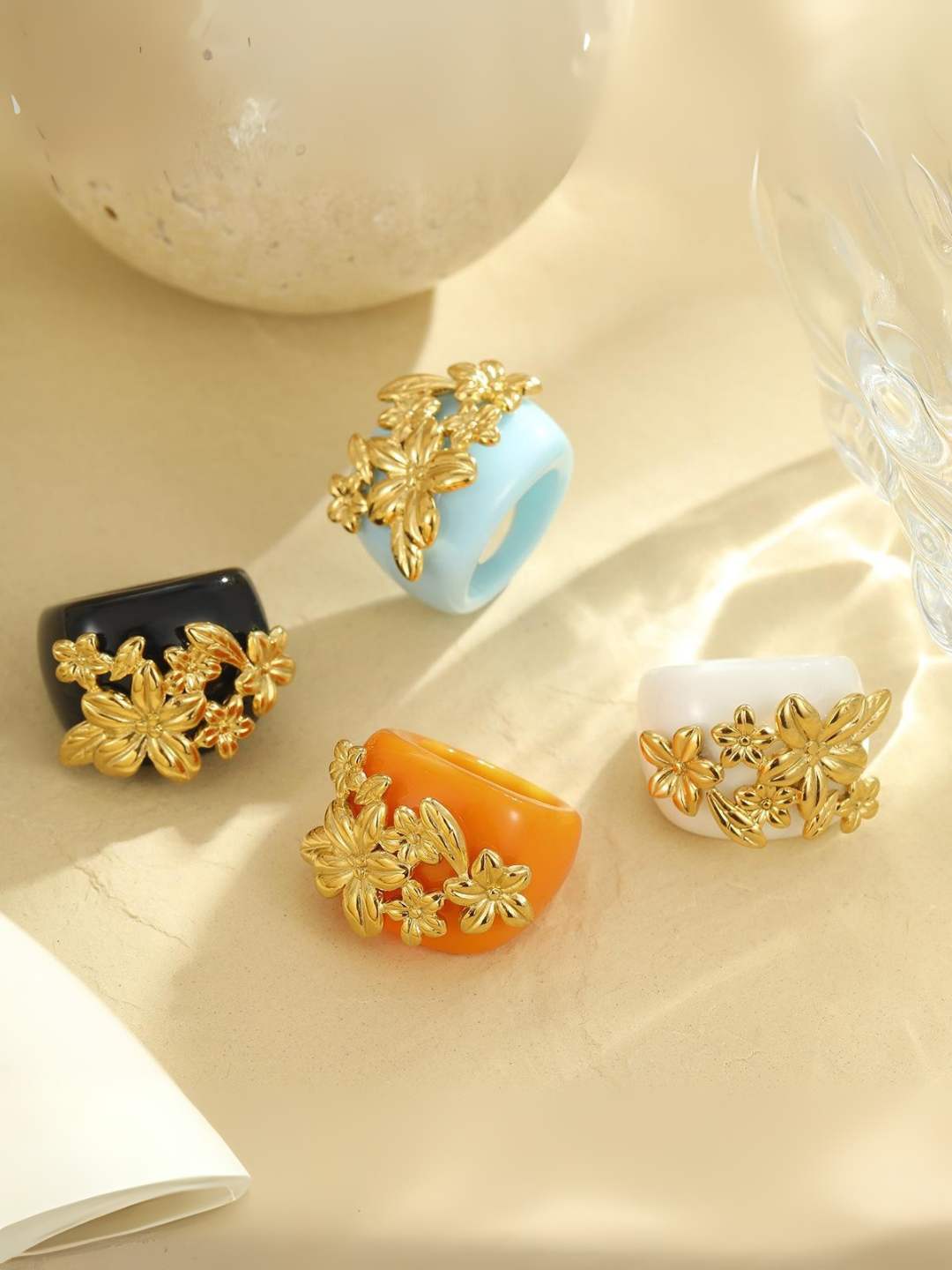 Acrylic Petal Pop Rings