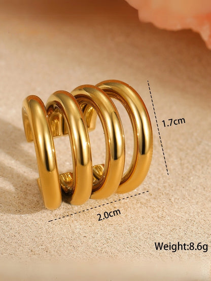 Four Layered Hoop Earcuff Earrings