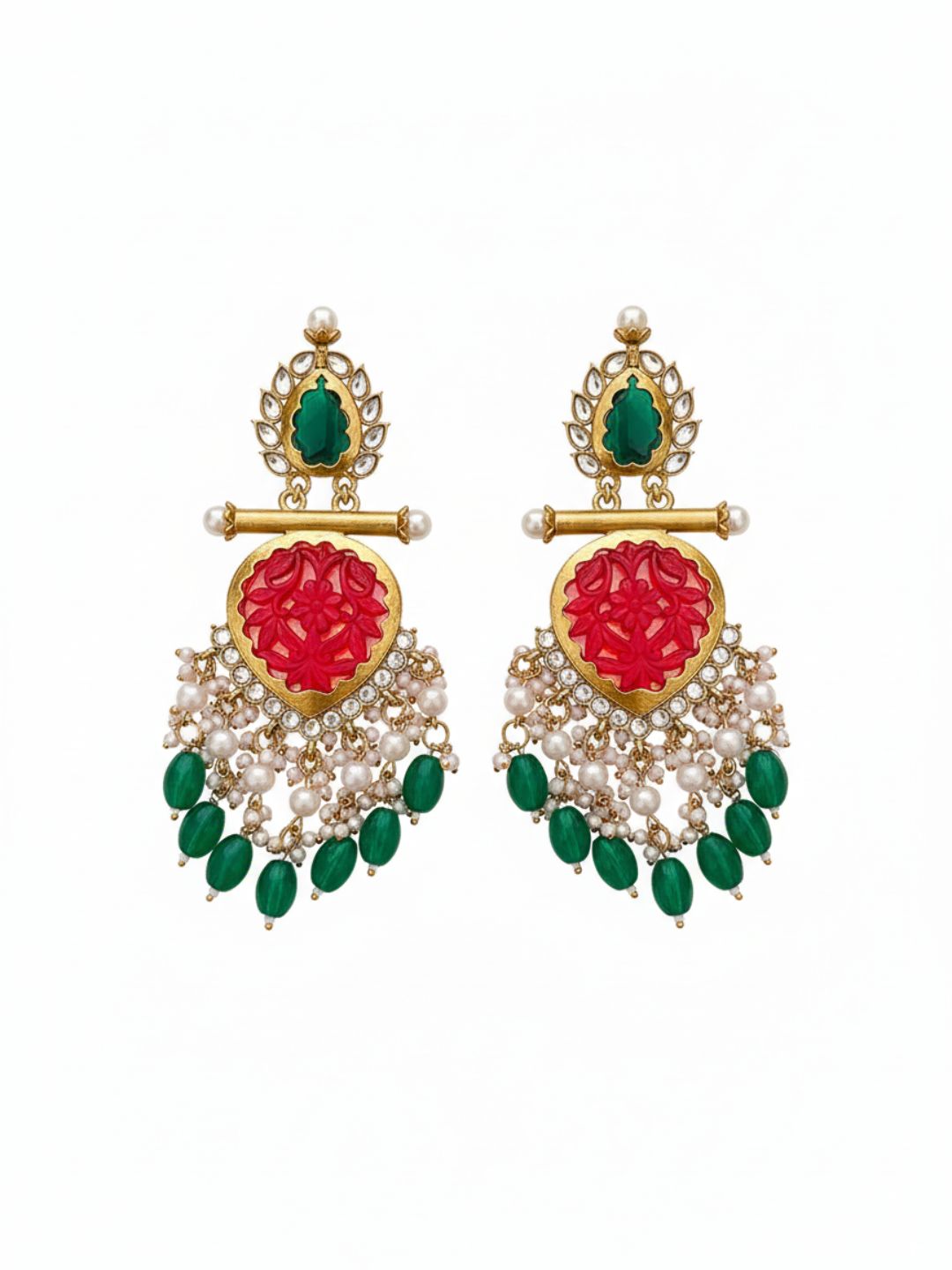 Cutwork Chandbali Earrings