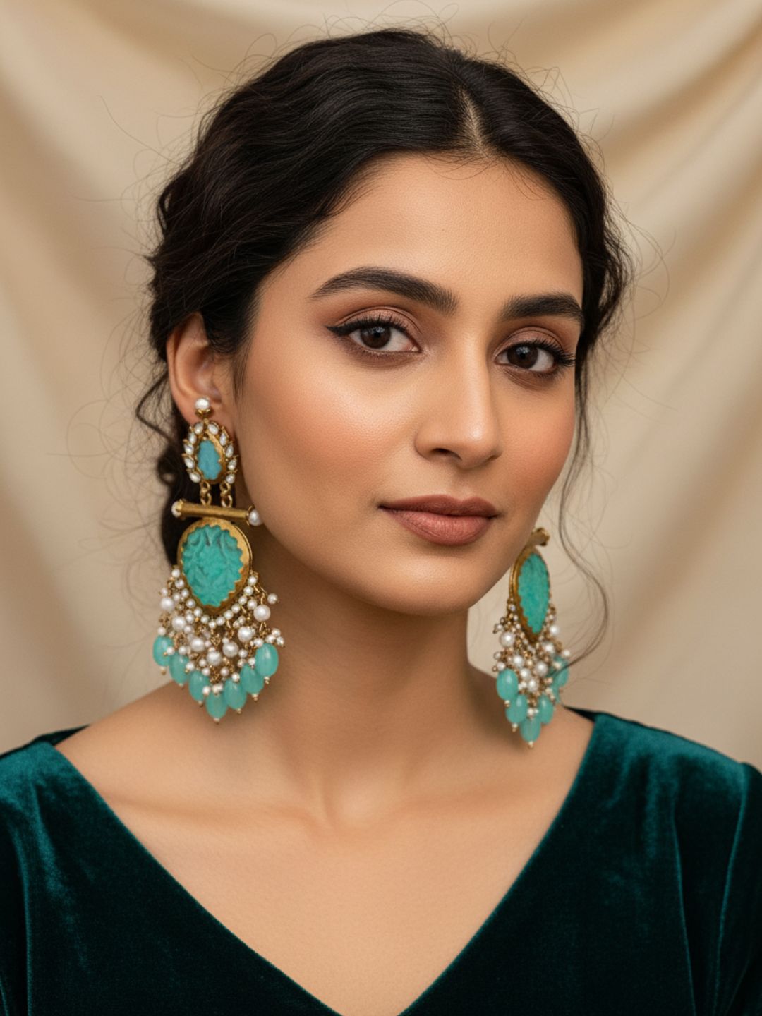 Cutwork Chandbali Earrings